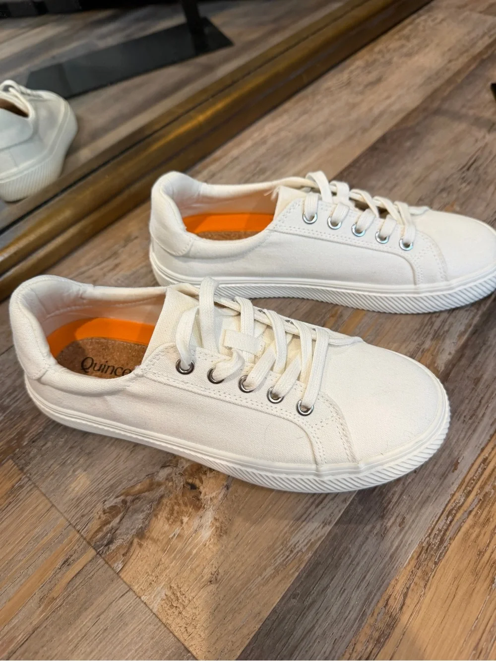 Quince White Canvas Athletic Sneakers 8.5